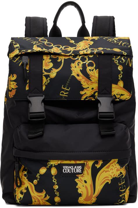 versace backpack black and gold